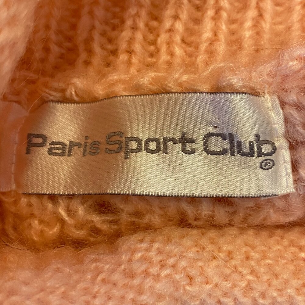 Vintage Roll Neck Mohair Cable Knit Sweater Soft PInk Y2K Coquette French Girl-L - Picture 7 of 9